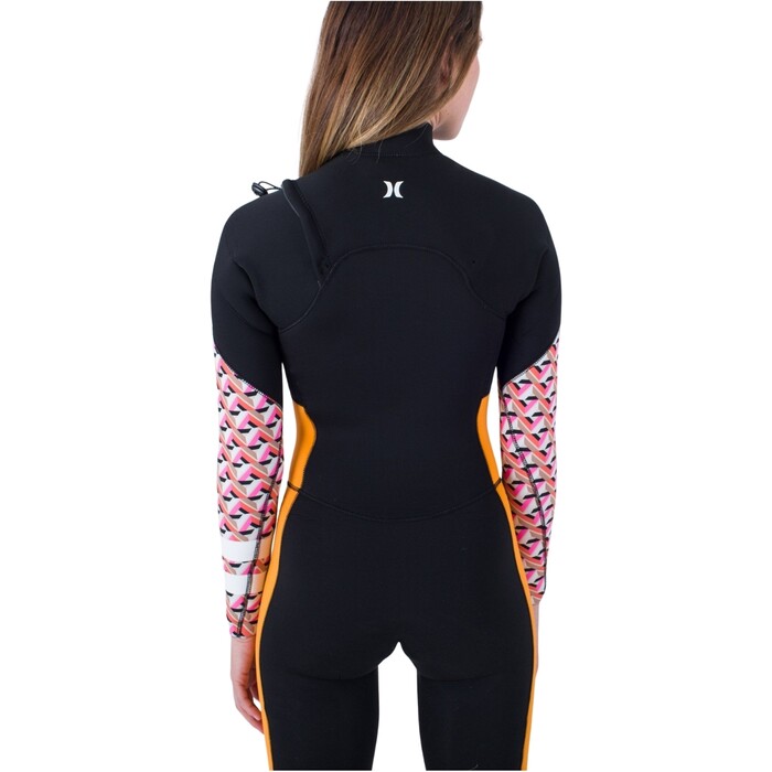 2024 Hurley Frauen Plus Printed 4/3mm Brustreiverschluss Neoprenanzug WFS0012433 - Gym Red / Burghundy Crush